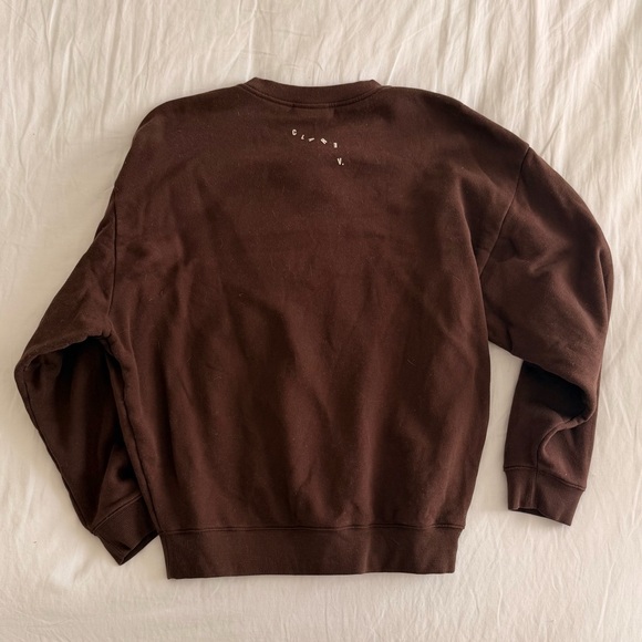 Clare V Brown Crewneck Sweater with 'CIAO' Graphic - Picture 4 of 4